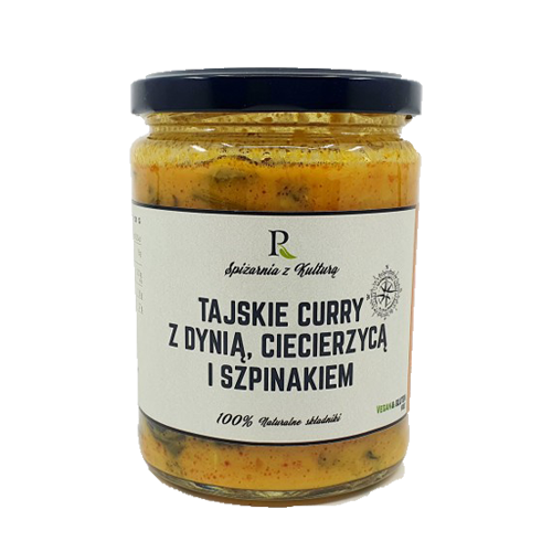 Tajskie curry z dynią, ciecierzycą i szpinakiem