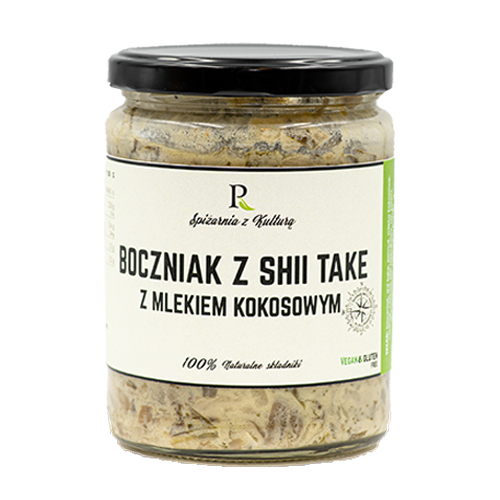Boczniak z shii take z mlekiem kokosowym